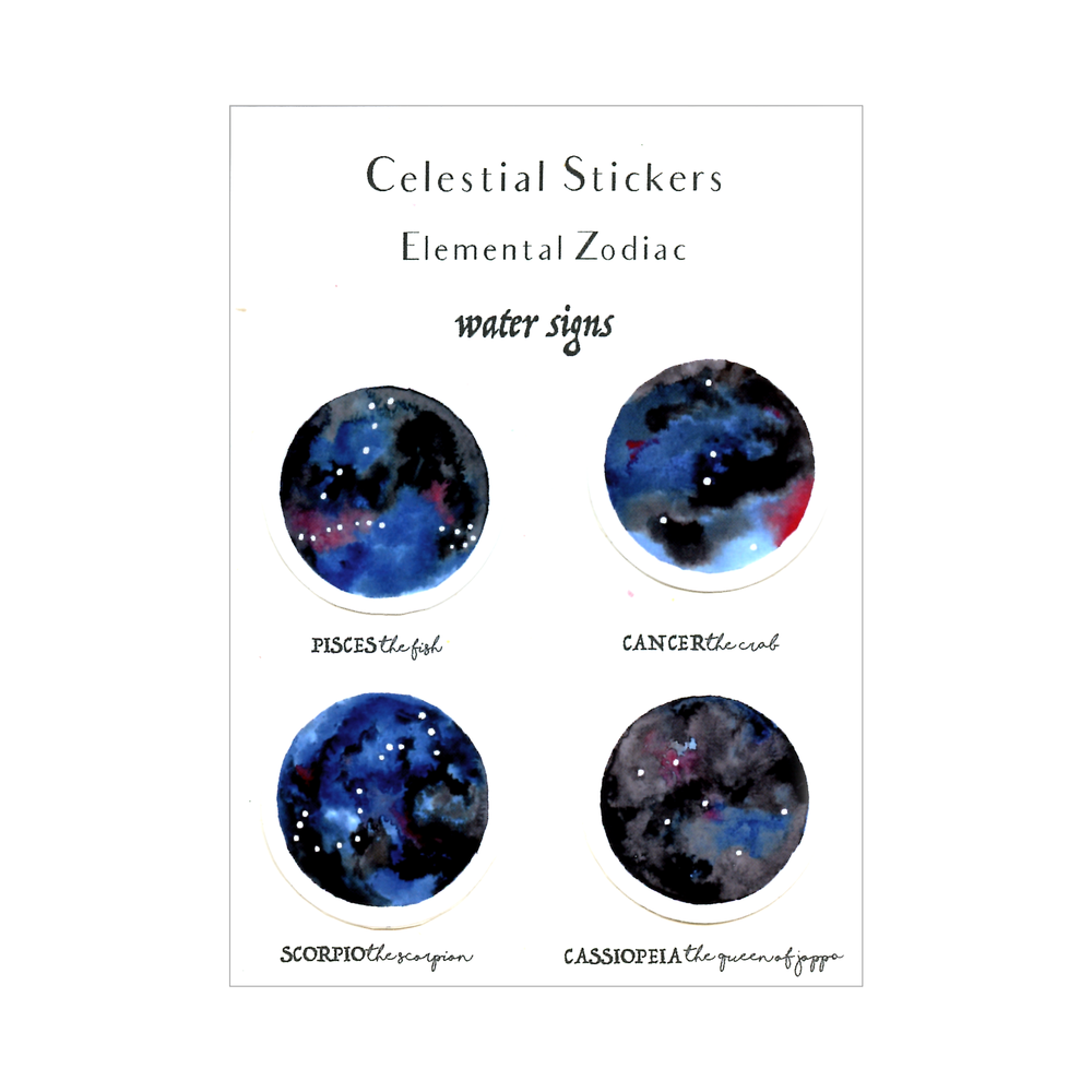 Water Signs Celestial Sticker Pack — Little Green Press ATX